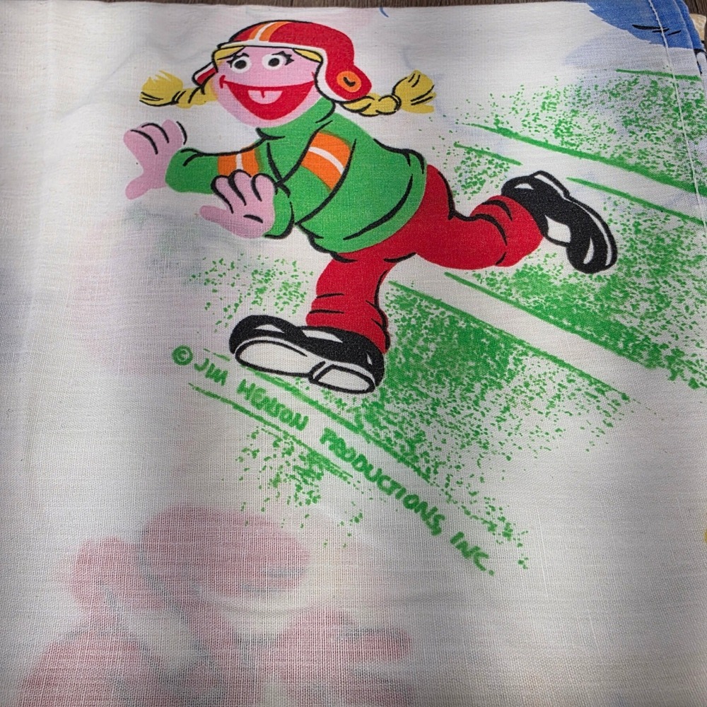Vintage Sesame Street Pillowcase & Flat Sheet‎ Set 1984 Jim Henson Bedding - Picture 10 of 11